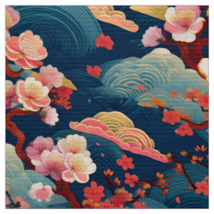 Kimono-inspirerad japansk vävnad tyg