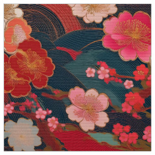 Kimono-inspirerad japansk vävnad tyg