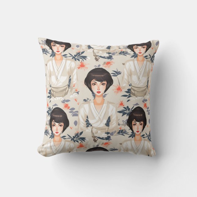 Kimono med anime stil kudde (Framsida)