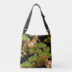 Kimono mönster-inspirerad japansk vävnad axelväska