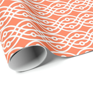Kimono-orange, korall och vit presentpapper