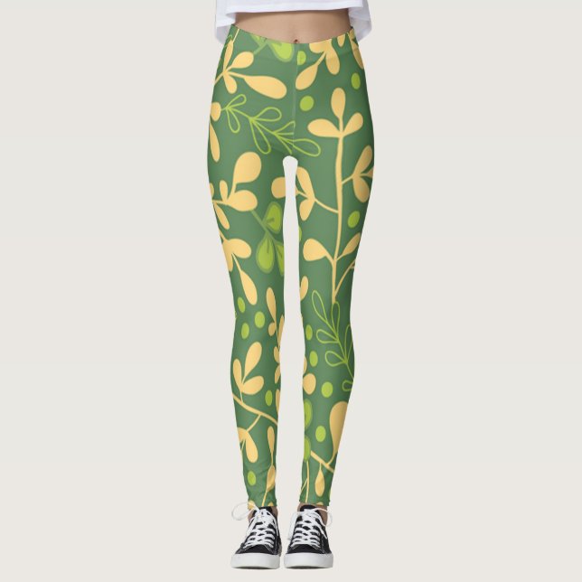 Kimono Plants Leggings (Framsida)