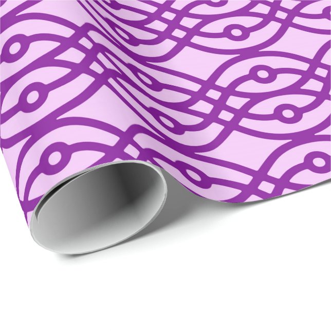 Kimono print, lavender och lila presentpapper (Rullad Hörn)