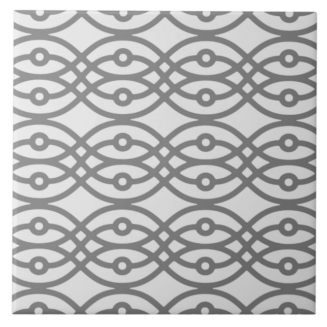 Kimono print, silver grått med mörk grått kakelplatta (Framsidan)