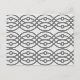 Kimono print, silver grått med mörk grått vykort