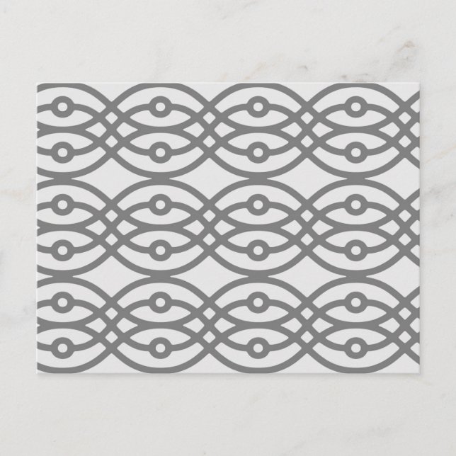 Kimono print, silver grått med mörk grått vykort (Framsida)