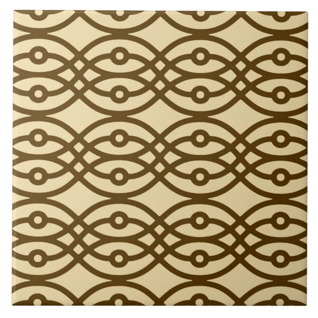 Kimono print, tan och chokladbrun kakelplatta (Framsidan)