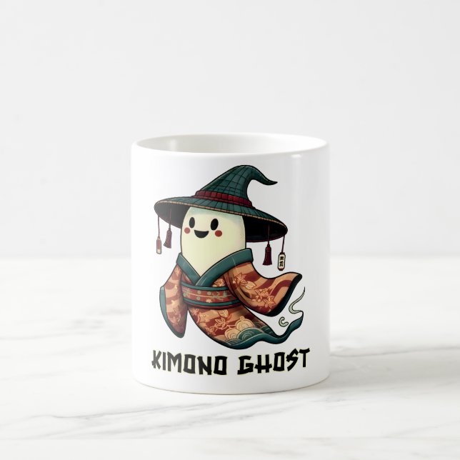 Kimono-spöket Bus eller godis - Happy halloween Kaffemugg (Center)