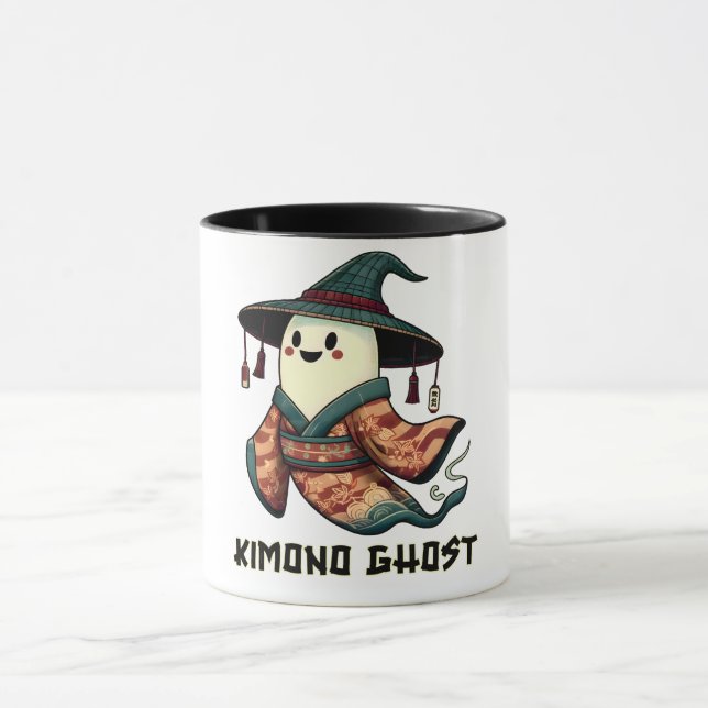 Kimono-spöket Bus eller godis - Happy halloween Mugg (Center)