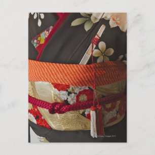 Kimono, traditionell japansk klänning vykort