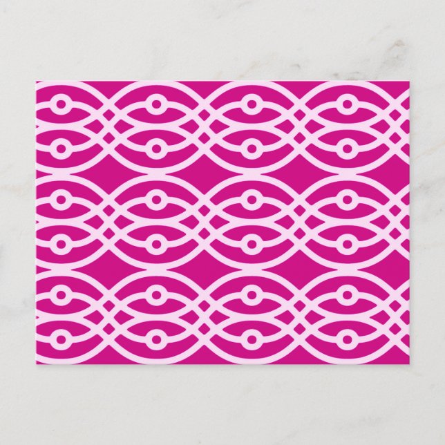 Kimono tryck, magenta och rosa vykort (Framsida)