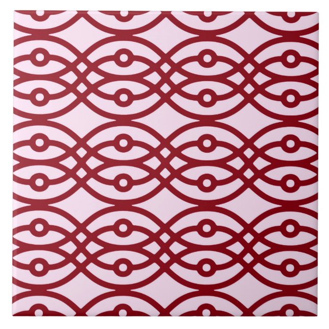 Kimono-tryck, rosa och burgundi kakelplatta (Framsidan)