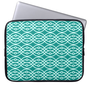 Kimono-tryck, turkos och akva laptop fodral