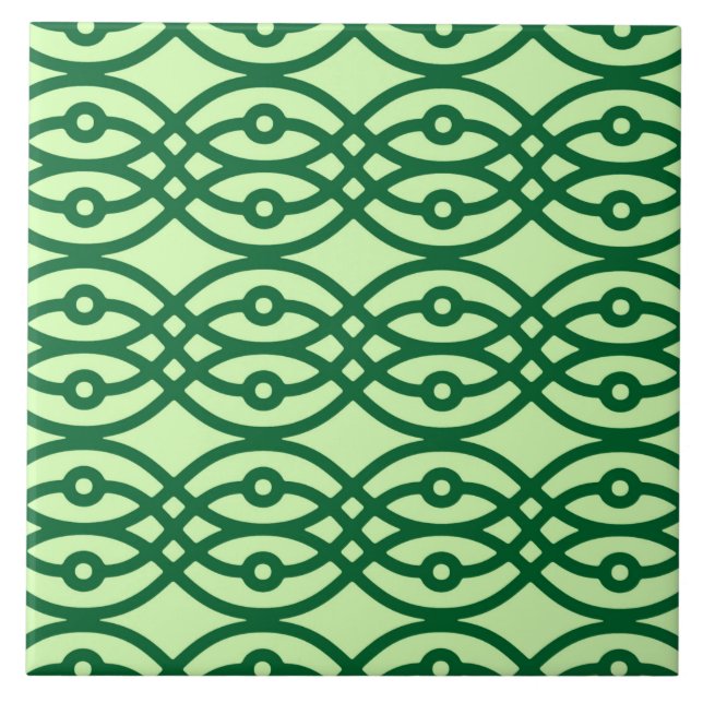 Kimono-utskrift, ljus och mörk grönt kakelplatta (Framsidan)