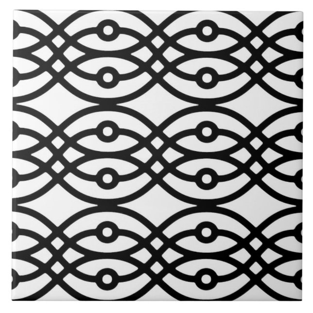 Kimono-utskrift, svart på vitt kakelplatta (Framsidan)