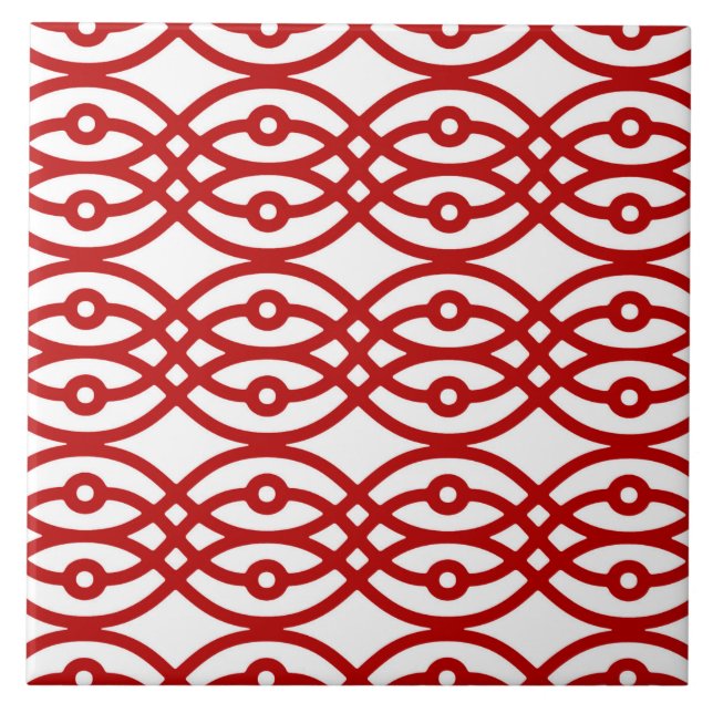 Kimono-utskrift, vit och mörk röd kakelplatta (Framsidan)