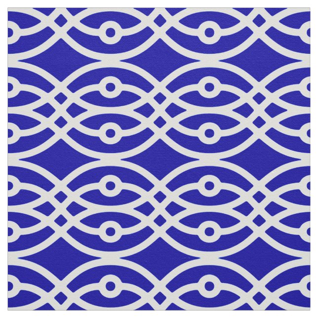 Kimonotryck, koboltblått och vit tyg (Provkarta)