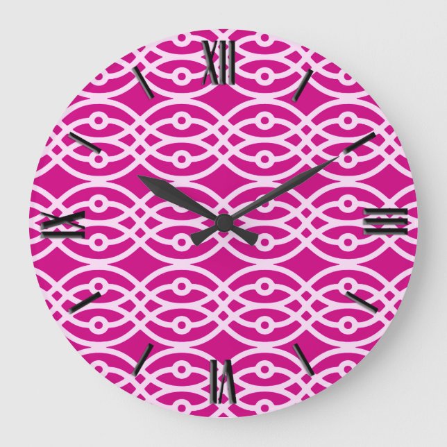 Kimonotryck, magenta och rosa stor klocka (Framsida)