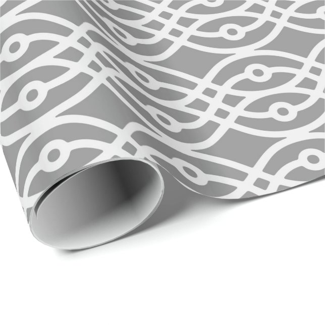Kimonotryck, mörk grått och silver grått presentpapper (Rullad Hörn)