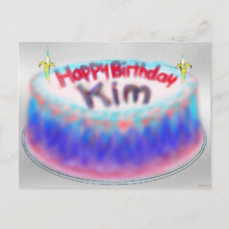 Kim's Birthday Cake Post Card Vykort