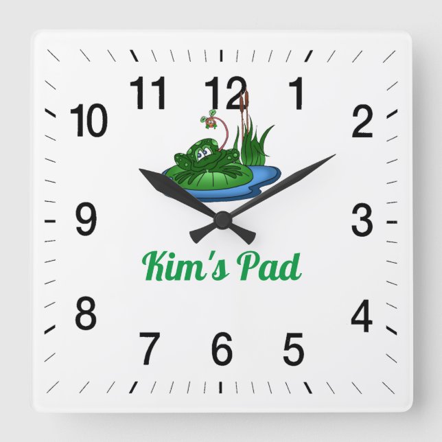 Kim's Pad Square Wall Clock Fyrkantig Klocka (Framsida)