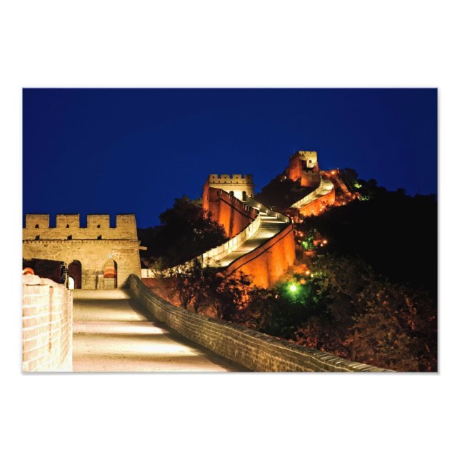 Kina, Badaling, Kinesiska muren, utsikt Fototryck (Framsidan)