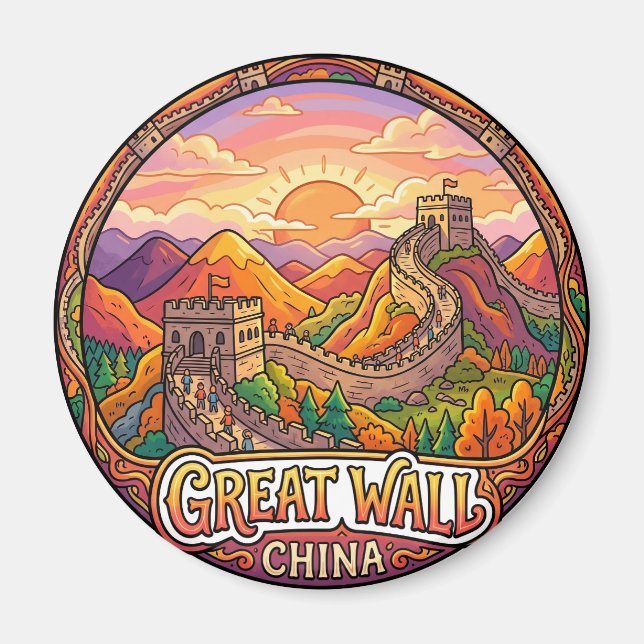 Kina (Badaling-sektionen) Kinas stora mur Magnet (Framsidan)
