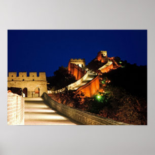 Kina, Badaling, Stora muren, utsikt över Poster