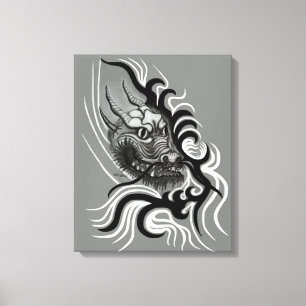 Kina Drakon i Tattoostil Canvastryck