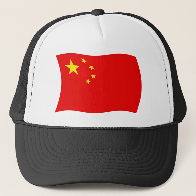 Kina Flagga Hatt Truckerkeps (Framsida)