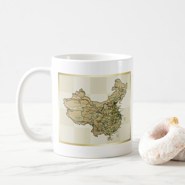Kina Flagga + Kartmugg Kaffemugg (Med munk)