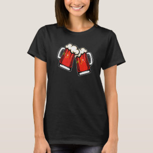 Kina Flagga Ölmugg Cool Kinesisk Öl T Shirt