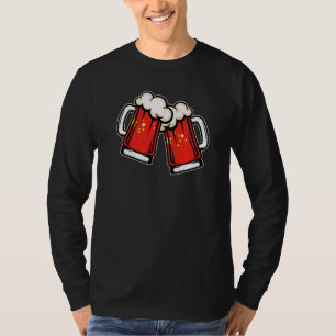 Kina Flagga Ölmugg Cool Kinesisk Öl T Shirt