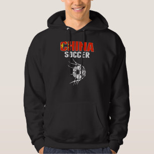 Kina Fotbollboll I Nät Mål Kinesisk Fotboll Hoodie
