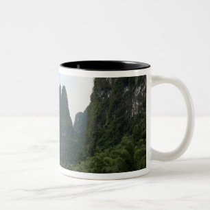Kina, Guilin, Li floden, Flod båtar linje Två-Tonad Mugg