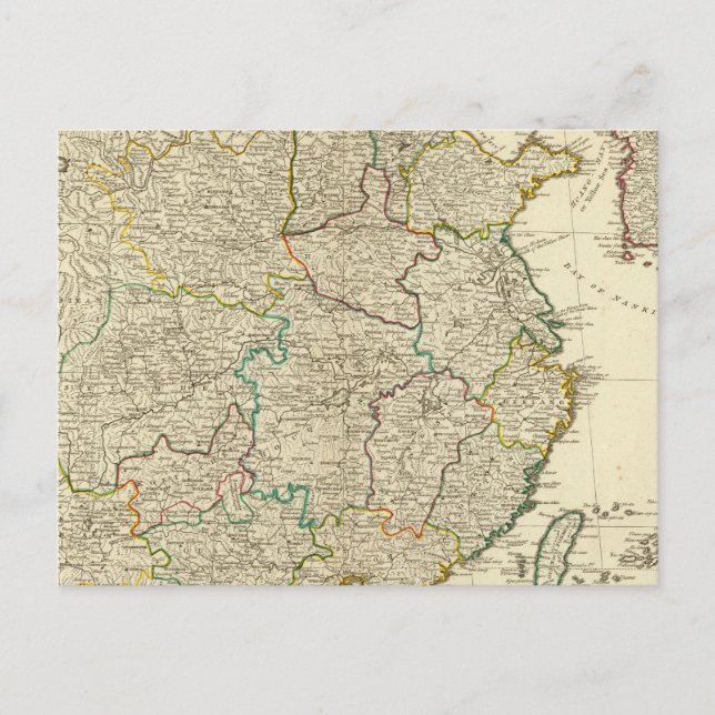 Kina, Korea atlas karta Vykort (Framsida)