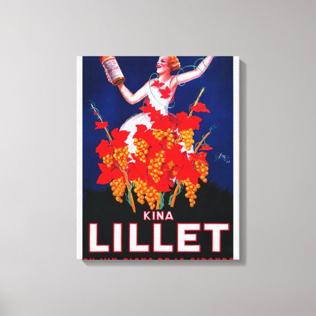 Kina Lillet Vintage PosterEurope Canvastryck (Framsida)