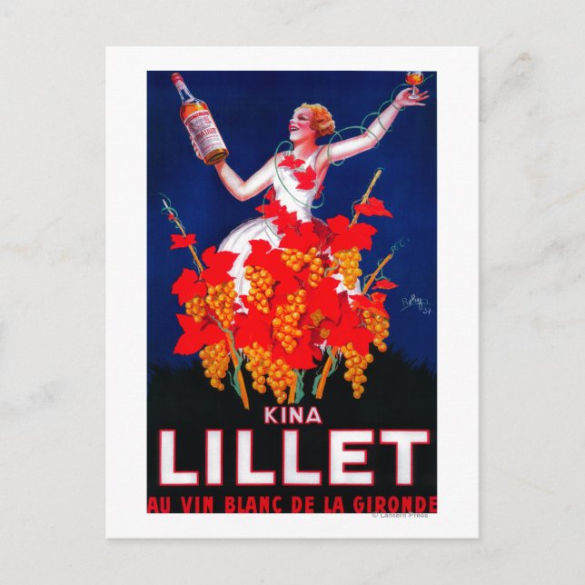 Kina Lillet Vintage PosterEurope Vykort (Framsida)