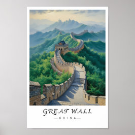 Kina mur Konst, asiatiskt landmärke Poster