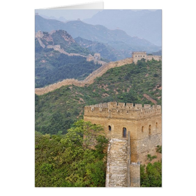 Kina mur vid Jinshanling, Kina. 2 Hälsningskort (Framsidan)