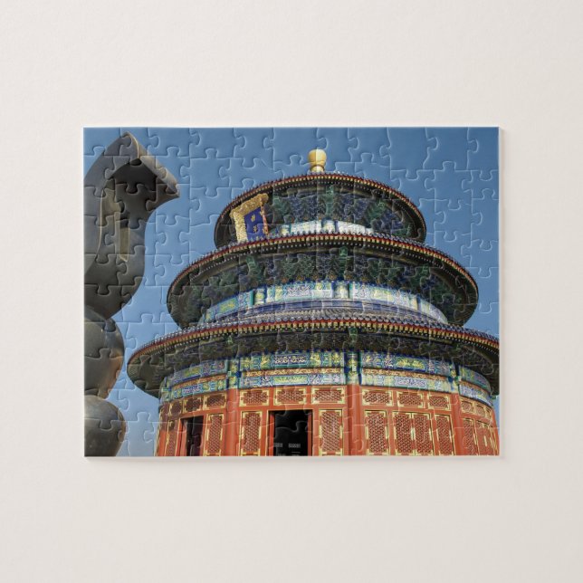 Kina, Peking, Himmelens tempel, kinesisk urna i Pussel (Horisontell)
