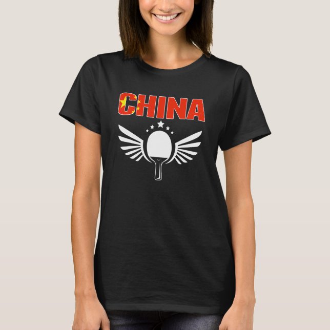 Kina Ping Pong   Kinas Bordtennislag Support T Shirt (Framsida)