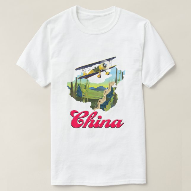 Kina resekarta affisch t shirt (Design framsida)