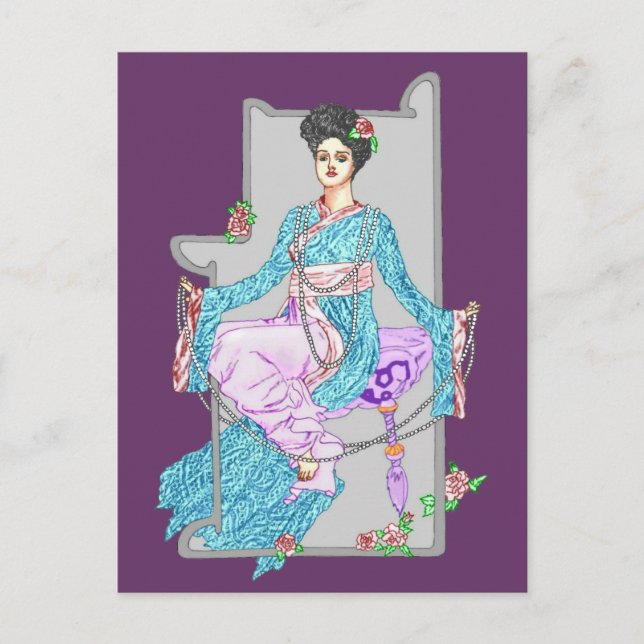 Kina Ros & Pärlor Vykort (Framsida)