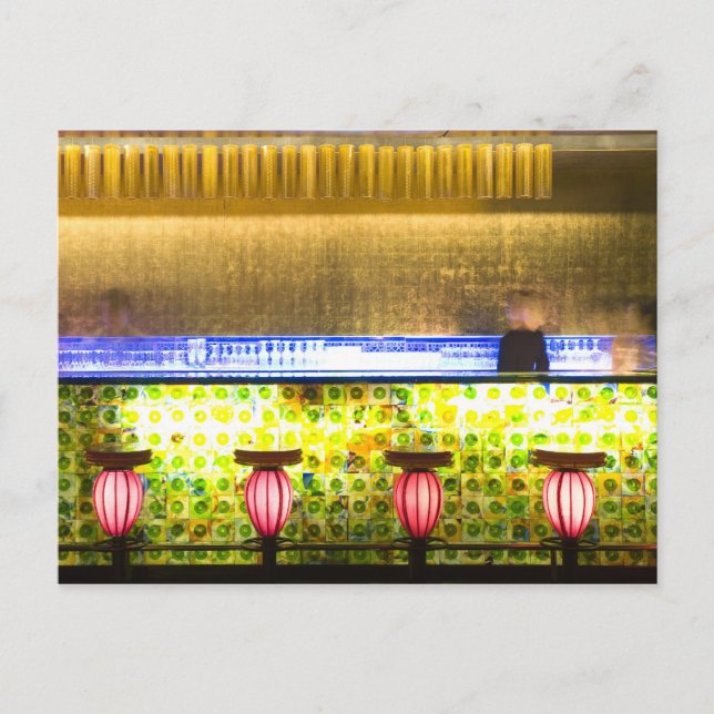 Kina, Shanghai. Bar i Xin Tian Di bar 2 Vykort (Framsida)