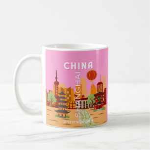 Kina Shanghai Resa Konst Kaffemugg