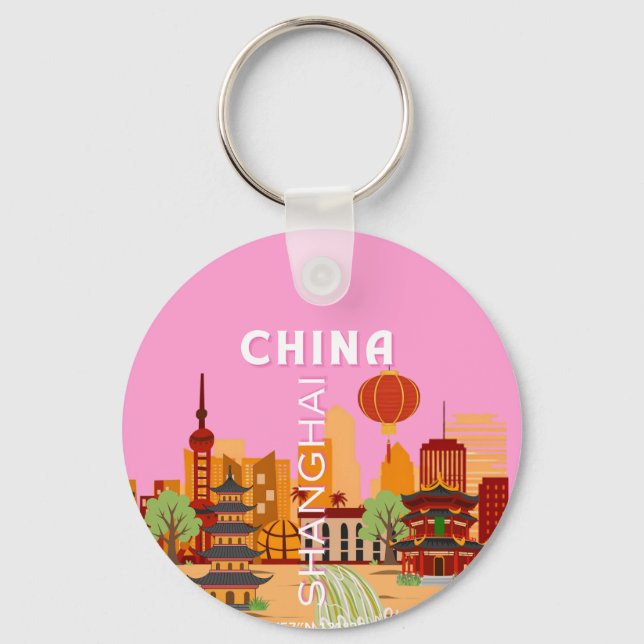 Kina Shanghai Resa Konst Nyckelring (Framsida)