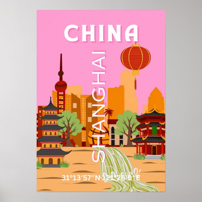 Kina Shanghai Resa Konst Poster (Framsidan)