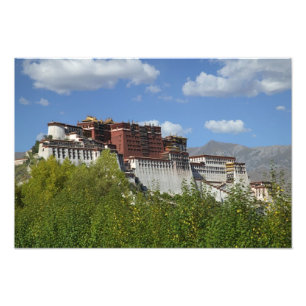 Kina, Tibet, Lhasa, Potala-palatset Fototryck