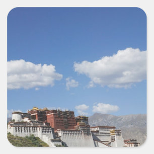 Kina, Tibet, Lhasa, Potala-palatset Fyrkantigt Klistermärke